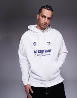 ASOS DESIGN - Sweat à capuche imprimé - Blanc - view 1