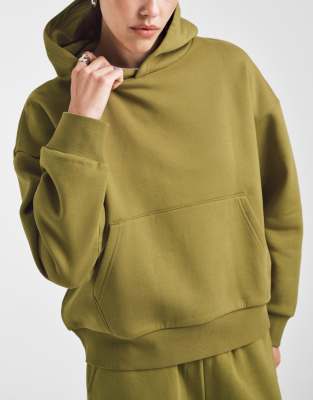 ASOS DESIGN - Sweat à capuche oversize à envers brossé - Vert