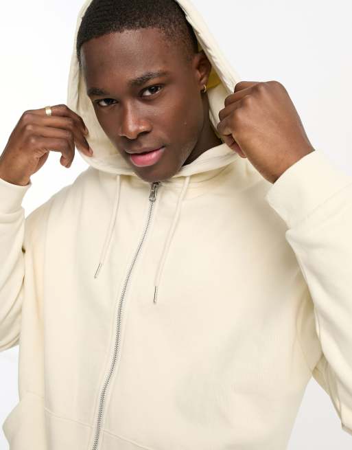 ASOS DESIGN - Sweat à capuche - Blanc cassé