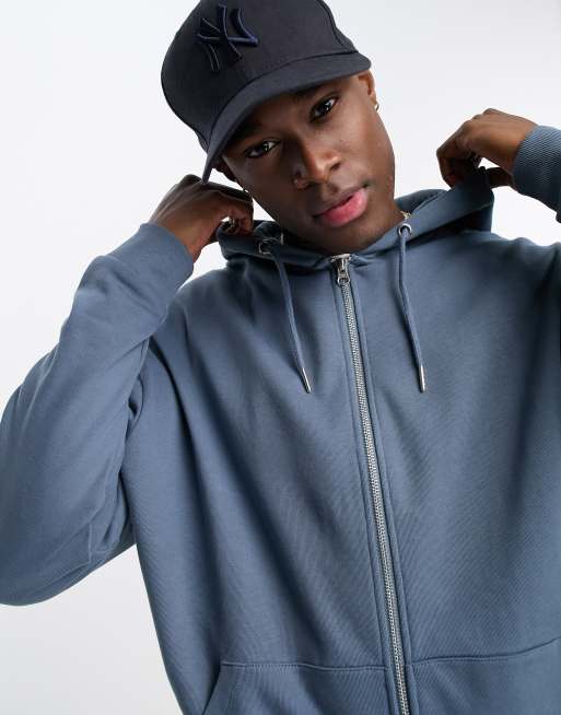 ASOS DESIGN sweat à capuche oversize à fermeture éclair Bleu