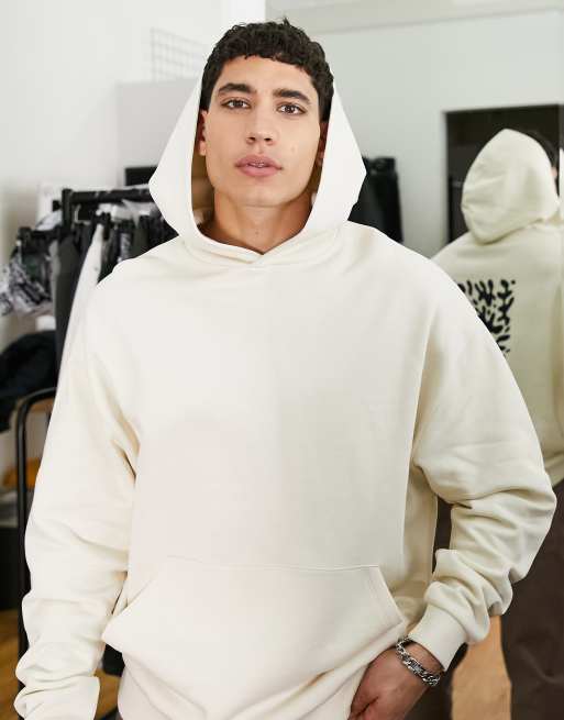 ASOS DESIGN - Sweat à capuche - Blanc cassé