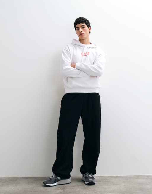 ASOS DESIGN sweat à capuche oversize à imprimé bande dessinée Marvel en blanc, 3 de 5