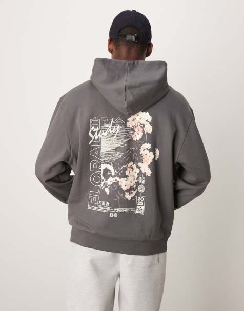 ASOS DESIGN - Sweat à capuche oversize à imprimé souvenir - Gris - view 1
