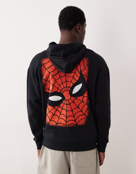 ASOS DESIGN - Sweat à capuche oversize à imprimé Spiderman - Noir - view 1