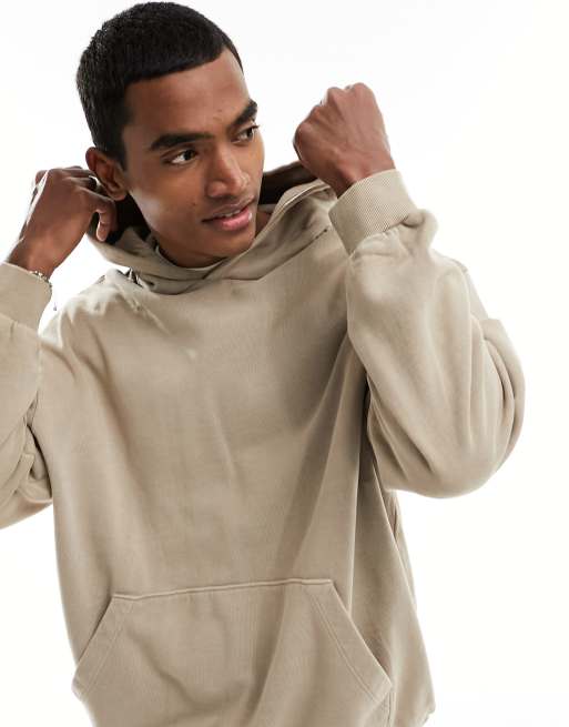 ASOS DESIGN - Sweat à capuche oversize avec imprimé au dos et capuche à broderie papillon - Marron, 3 de 4