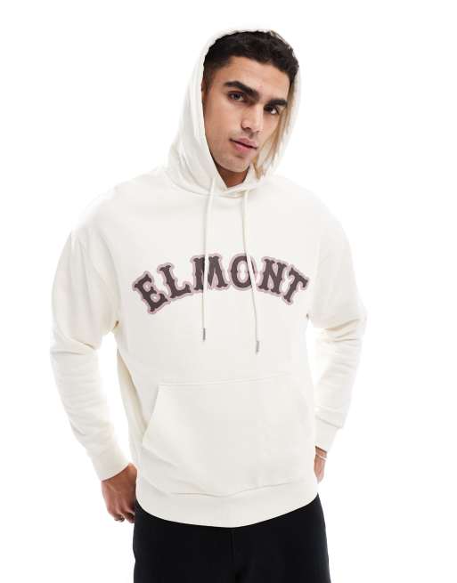 ASOS DESIGN - Sweat à capuche oversize avec imprimé en relief - Beige