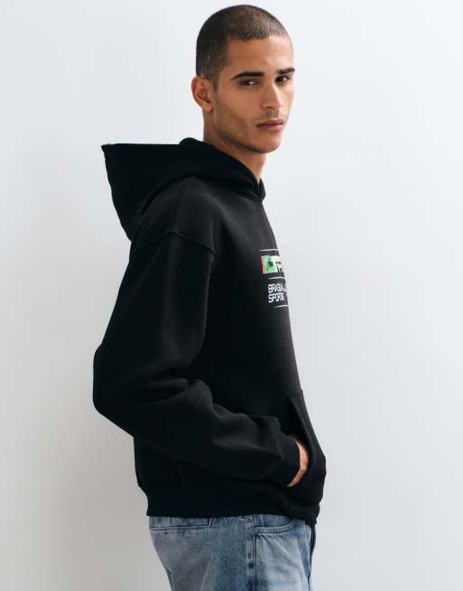 ASOS DESIGN - Sweat à capuche oversize avec imprimé pigment - Noir, 4 de 5