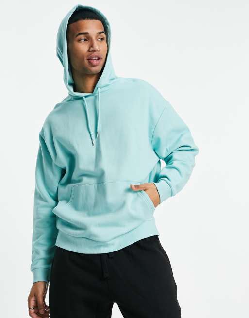 ASOS DESIGN - Sweat à capuche oversize - Bleu aigue-marine