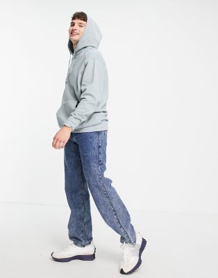 blue jeans grey hoodie