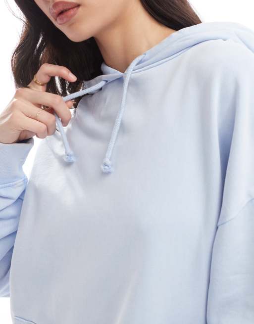ASOS DESIGN Sweat a capuche oversize Bleu pastel delave