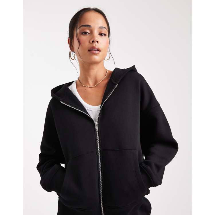 Tee Shirt Femme Grande Taille - Sweat-Shirt à Capuche avec Fermeture éclair à Manches Longues pour Femme Pull Marron