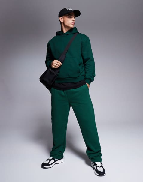 ASOS DESIGN - Sweat à capuche oversize coupe carrée en tissu épais 400 g/m² de qualité supérieure - Vert foncé - view 1