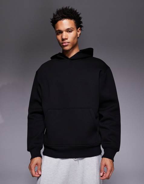 ASOS DESIGN - Sweat à capuche oversize en imitation néoprène épais - Noir - view 1