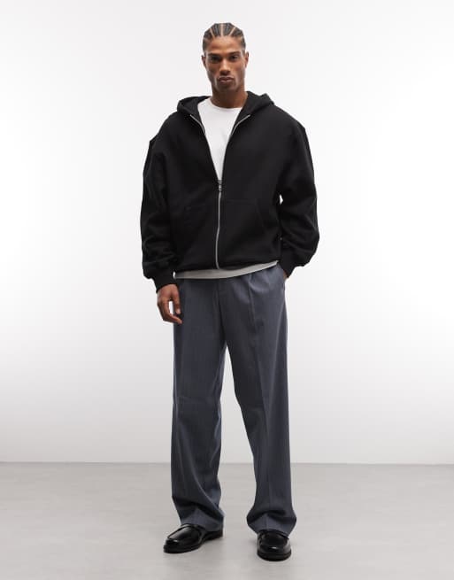 ASOS DESIGN - Sweat à capuche oversize en tissu épais 400 g/m² de qualité supérieure avec fermeture éclair - Noir   , 2 de 5