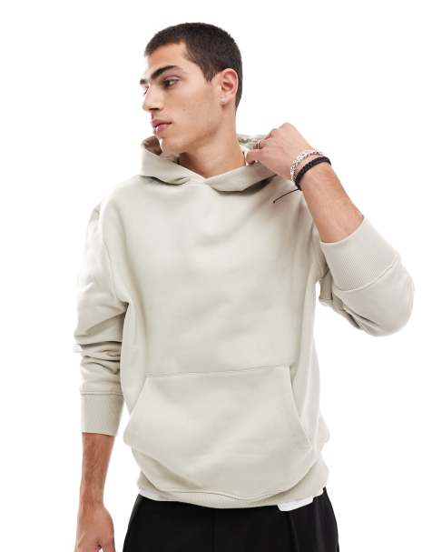 ASOS DESIGN - Sweat à capuche oversize en tissu épais 400 g/m² de qualité supérieure - Beige - view 1