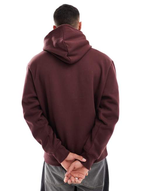 ASOS DESIGN - Sweat à capuche oversize en tissu épais 400 g/m² de qualité supérieure - Bordeaux , 3 de 4