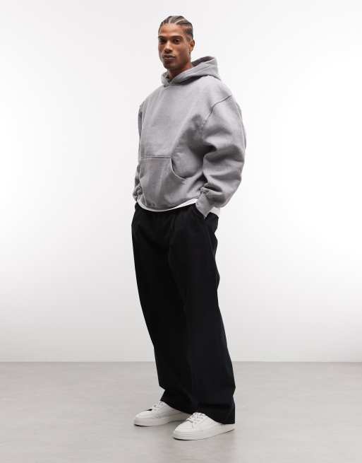 ASOS DESIGN - Sweat à capuche oversize en tissu épais 400 g/m² de qualité supérieure - Gris chiné , 2 de 5