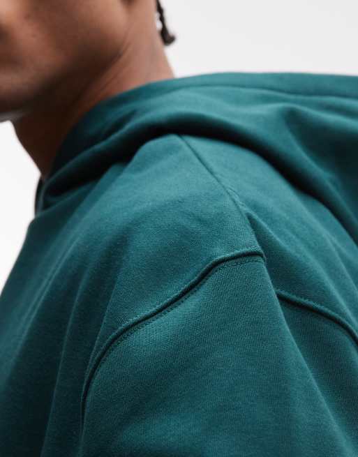 ASOS DESIGN - Sweat à capuche oversize en tissu épais 400 g/m² de qualité supérieure - Vert foncé  , 3 de 5