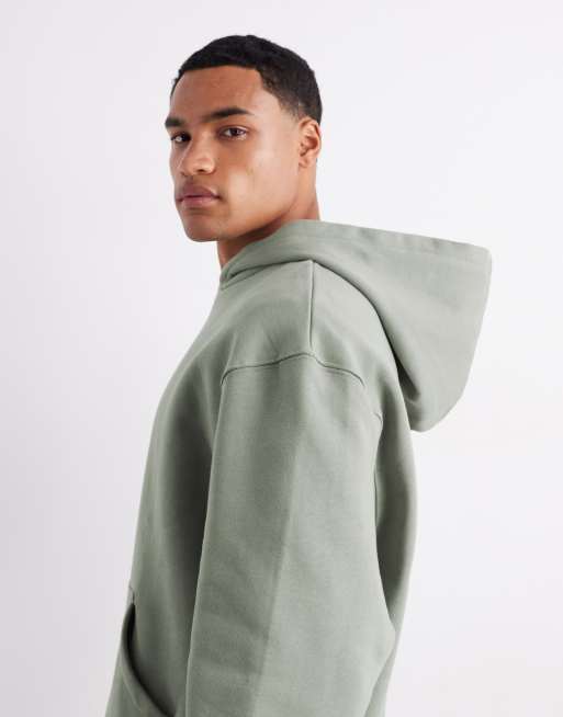 ASOS DESIGN - Sweat à capuche oversize en tissu épais 400 g/m² de qualité supérieure - Vert sauge, 4 de 6