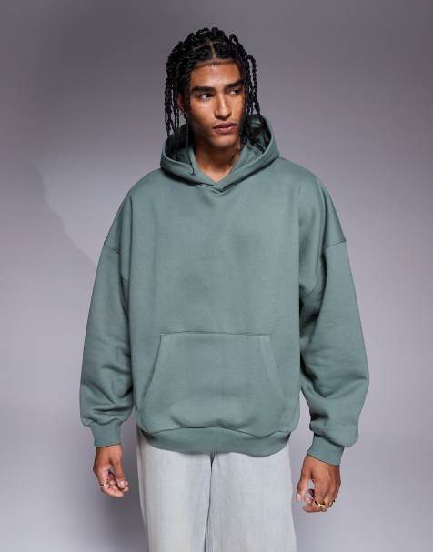ASOS DESIGN - Sweat à capuche oversize en tissu épais 400 g/m² de qualité supérieure - Vert - view 1