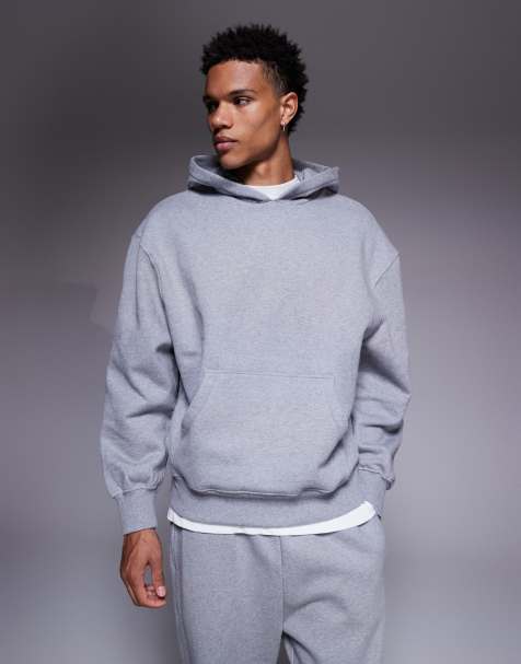 ASOS DESIGN - Sweat à capuche oversize épais 400 g/m² de qualité supérieure - Gris chiné - view 1
