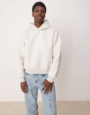 ASOS DESIGN - Sweat à capuche oversize épais en néoprène - Gris chiné
