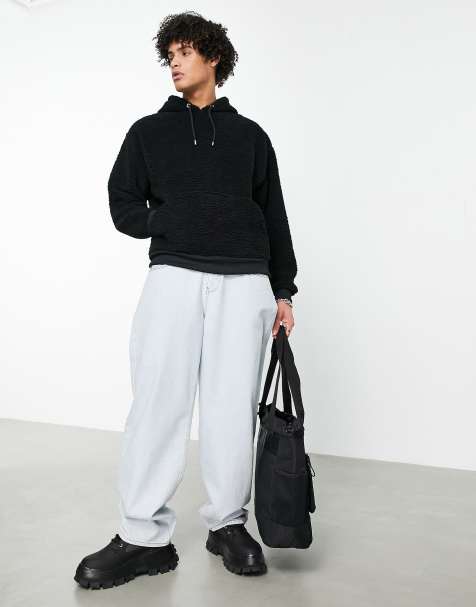ASOS DESIGN - Sweat à capuche oversize imitation peau de mouton - Noir - view 1