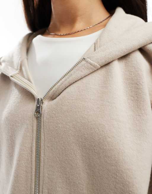 ASOS DESIGN - Sweat à capuche oversize ultra-doux avec fermeture éclair - Crème chaud, 2 de 4