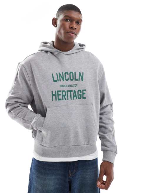 ASOS DESIGN - Sweat à capuche oversize universitaire à inscriptions - Gris chiné