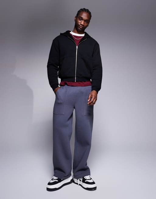 ASOS DESIGN - Sweat à capuche oversize zippé avec doublure en imitation peau de mouton coupe carrée - Noir, 4 de 4