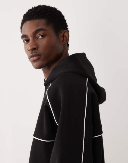 ASOS DESIGN - Sweat à capuche ultra-oversize à passepoils - Noir, 4 de 5