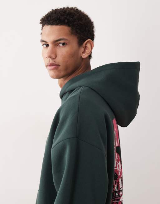 ASOS DESIGN - Sweat à capuche ultra oversize avec imprimé voiture - Vert, 5 de 5