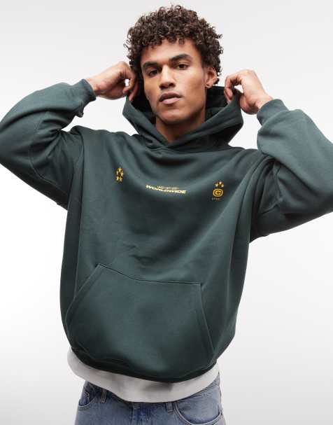 ASOS DESIGN - Sweat à capuche ultra oversize avec imprimés étoiles - Vert - view 1
