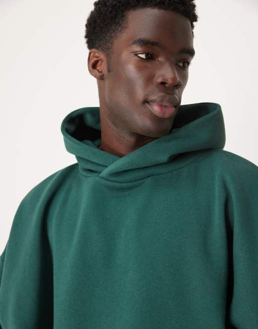 ASOS DESIGN - Sweat à capuche ultra oversize coupe carrée avec empiècements aux aisselles - Vert foncé, 2 de 4
