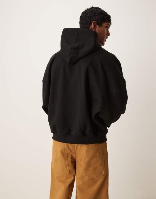 ASOS DESIGN - Sweat à capuche ultra oversize en tissu épais 400 g/m² de qualité supérieure - Noir, 3 de 4