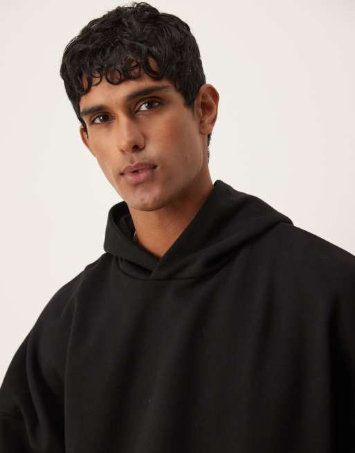 ASOS DESIGN - Sweat à capuche ultra oversize en tissu épais 400 g/m² de qualité supérieure - Noir, 4 de 4