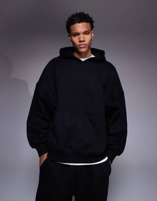 ASOS DESIGN - Sweat à capuche ultra oversize en tissu épais 400 g/m² de qualité supérieure - Noir