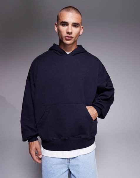ASOS DESIGN - Sweat à capuche ultra oversize en tissu épais 400 g/m2 de qualité supérieure - Bleu marine - view 1