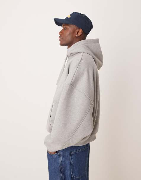 ASOS DESIGN - Sweat à capuche ultra oversize en tissu épais - Gris chiné - view 1