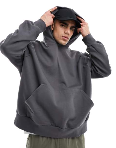 ASOS DESIGN - Sweat à capuche ultra oversize épais - Noir délavé - view 1