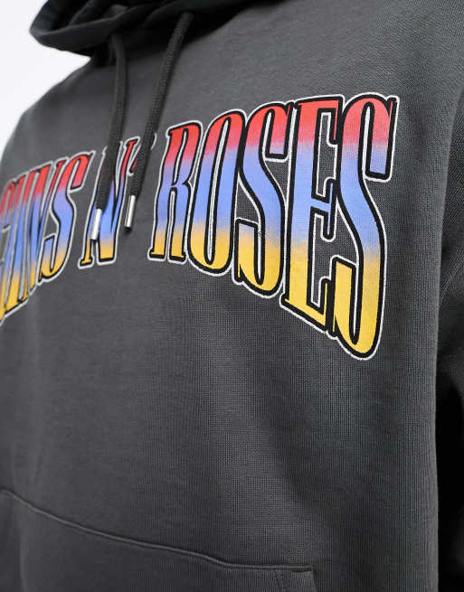 ASOS DESIGN - Sweat à capuche unisexe oversize avec motif Guns N' Roses sous licence - Anthracite, 4 de 4
