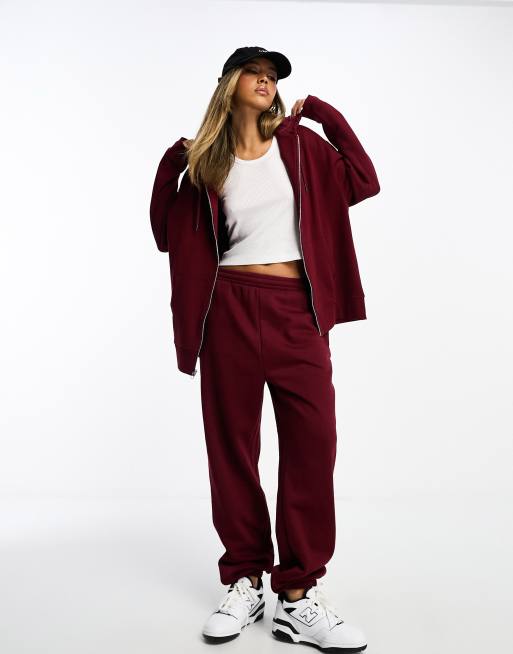 ASOS DESIGN - Sweat à capuche zippé - Bordeaux, 4 de 4