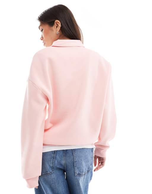 ASOS DESIGN - Sweat à col boutonné - Rose bébé, 4 de 4