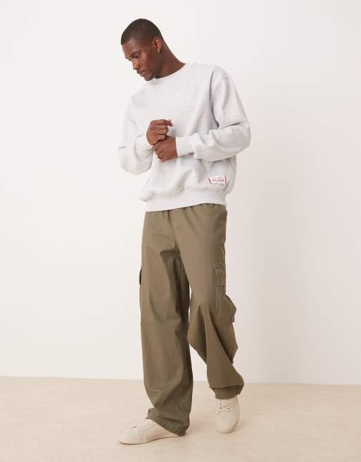 ASOS DESIGN - Sweat à étiquette - Gris chiné