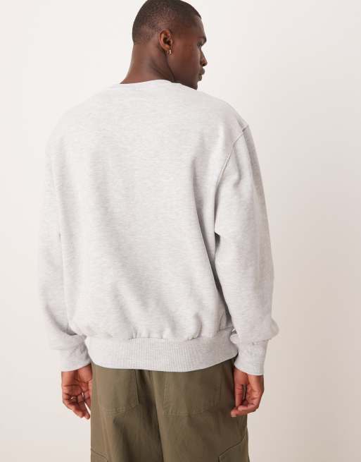 ASOS DESIGN - Sweat à étiquette - Gris chiné
