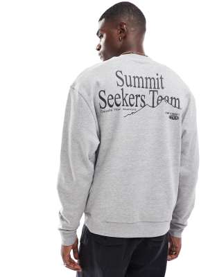 ASOS DESIGN - Sweat à imprimé montagne - Gris chiné
