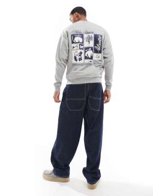 ASOS DESIGN - Sweat à imprimé au dos - Gris chiné