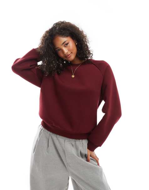 ASOS DESIGN - Sweat à manches raglan - Bordeaux - view 1