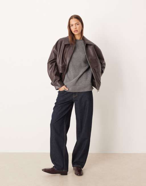 ASOS DESIGN - Sweat à ourlet fendu en tissu ultra doux - Anthracite chiné, 4 de 4