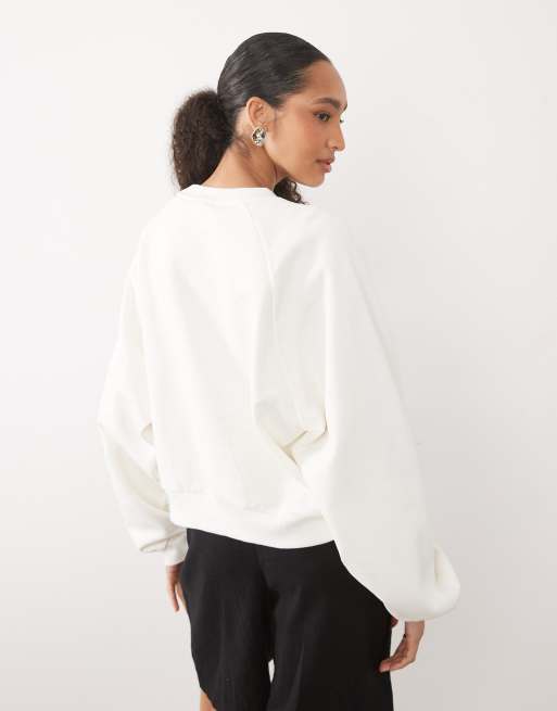 ASOS DESIGN - Sweat avec détails en dentelle - Crème, 4 de 4